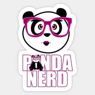 Panda Nerd Girl - Purple Sticker